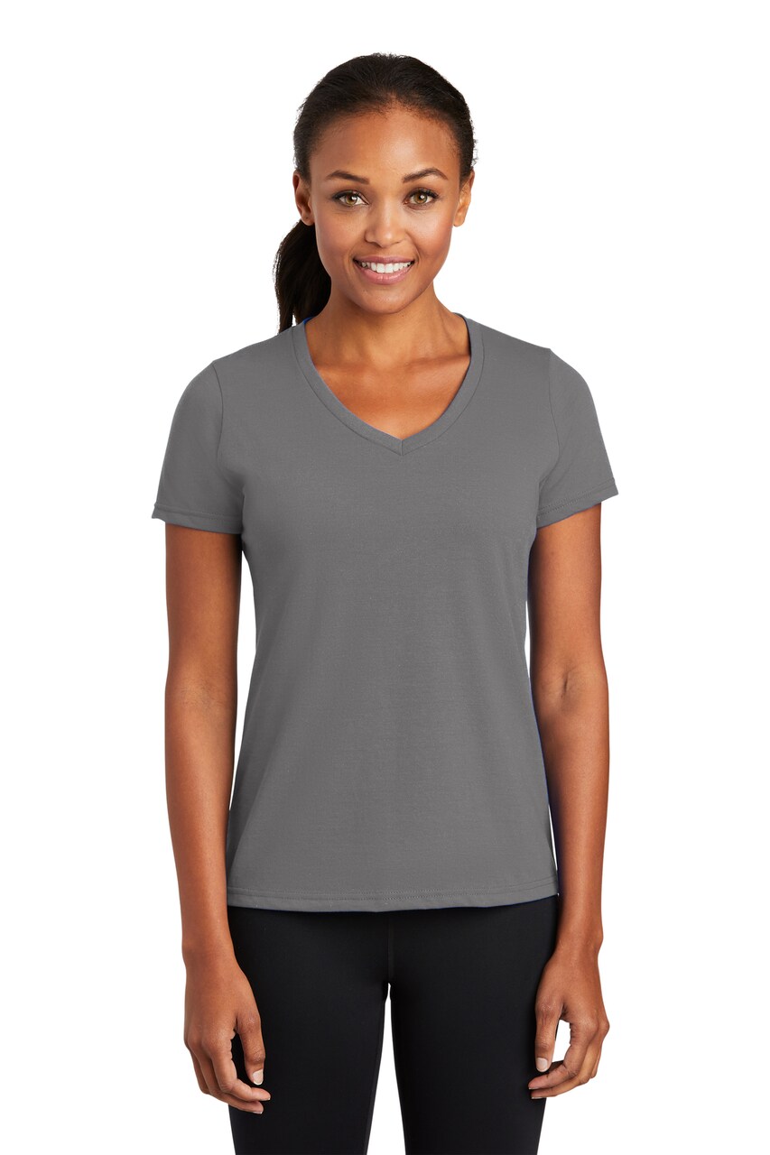 Port & Company® Ladies Performance Blend Short Sleeve V-Neck Tee